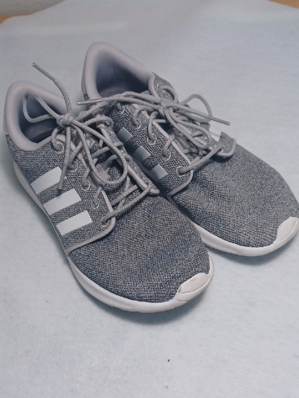 adidas Gray and White Knit Sneakers